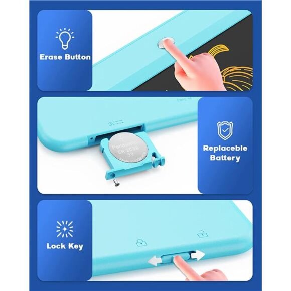 Toys for 3-6 Years Old Girls Boys, LCD Writing Tablet 10 Inch Doodle Board - Picture 3 of 6